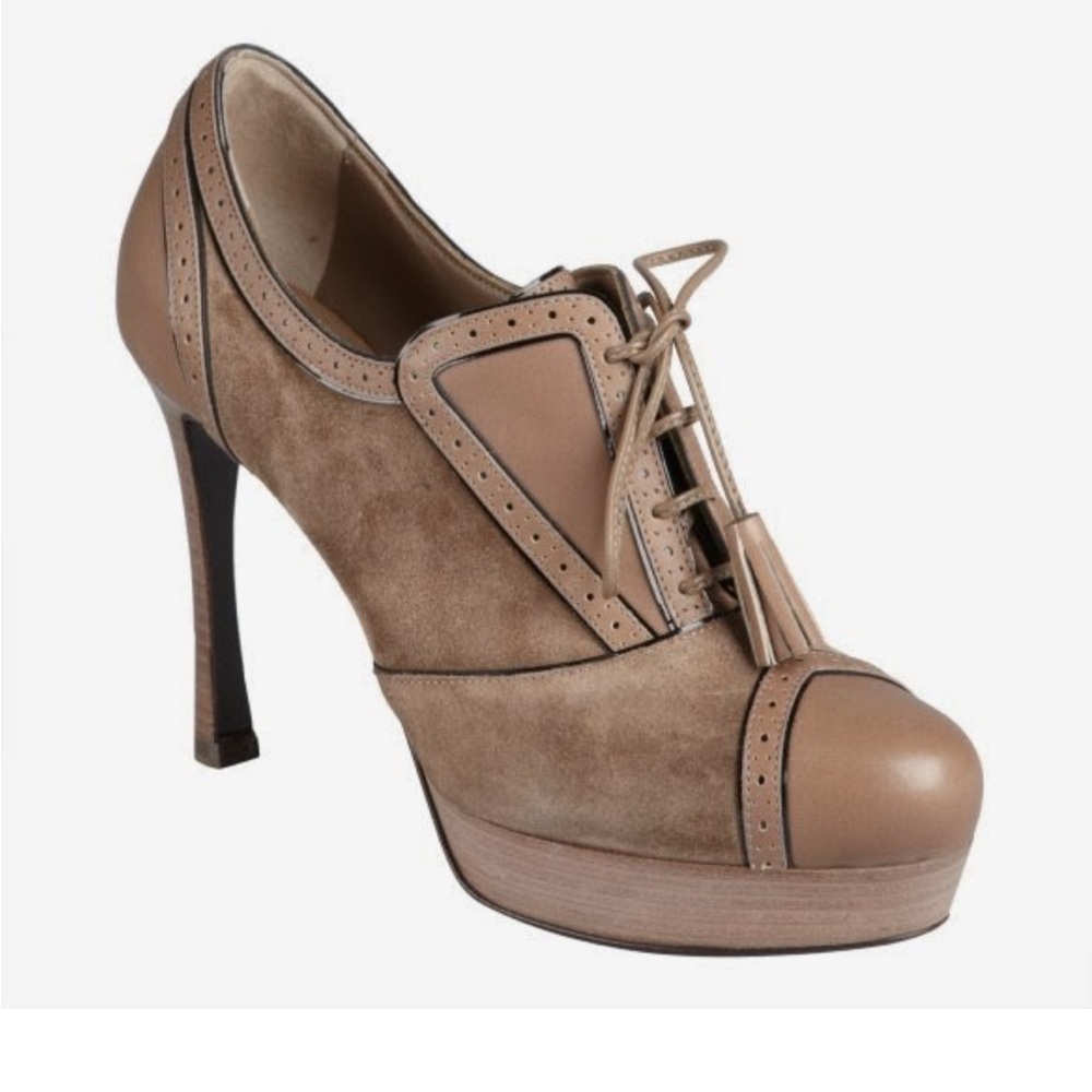 ISO - Do Not Buy - Saint Laurent Tasseled Lace-up Tooled Oxford Pumps. Size 6.5 - Picture 1 of 1